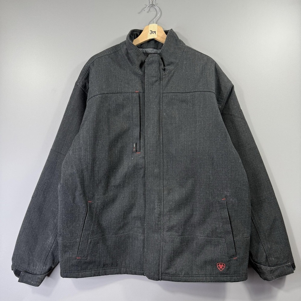 Ariat FR Cat 4 2112 Jacket Mens XL Gray Flame Resistant Lined Full Zip Workwear